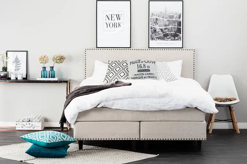 Jolie Komplett Sängpaket 180x200 cm - Beige - Möbler - Sovrum - Sängar - Kontinentalsängar