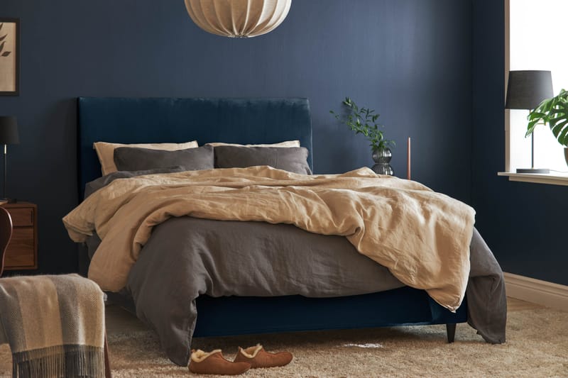 JOLLY PLUSS Sängpaket Kontinentalsäng 140x200 cm Mörkblå - Mörkblå - Möbler - Sovrum - Sängar - Komplett Sängpaket