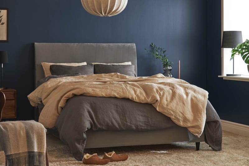 JOLLY PLUSS Sängpaket Kontinentalsäng 140x200 cm Grå - Grå - Möbler - Sovrum - Sängar - Komplett Sängpaket