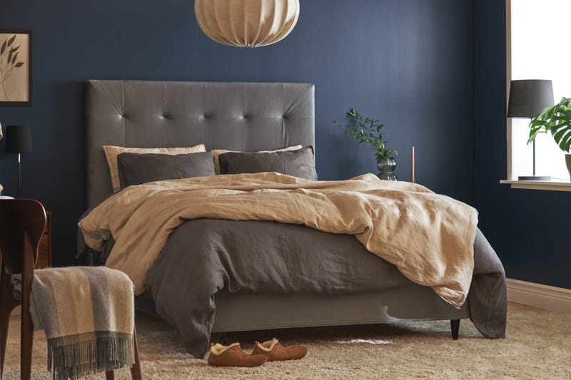 JOLLY PLUSS Sängpaket Kontinentalsäng 120x200 cm Grå - Grå - Möbler - Sovrum - Sängar - Komplett Sängpaket