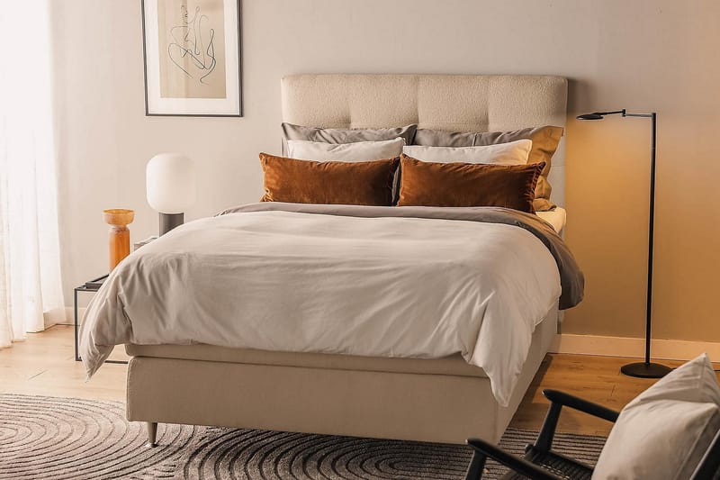 KALASHI Kontinentalsäng Boucle 120x200 Beige - Möbler - Sovrum - Sängar - Kontinentalsängar