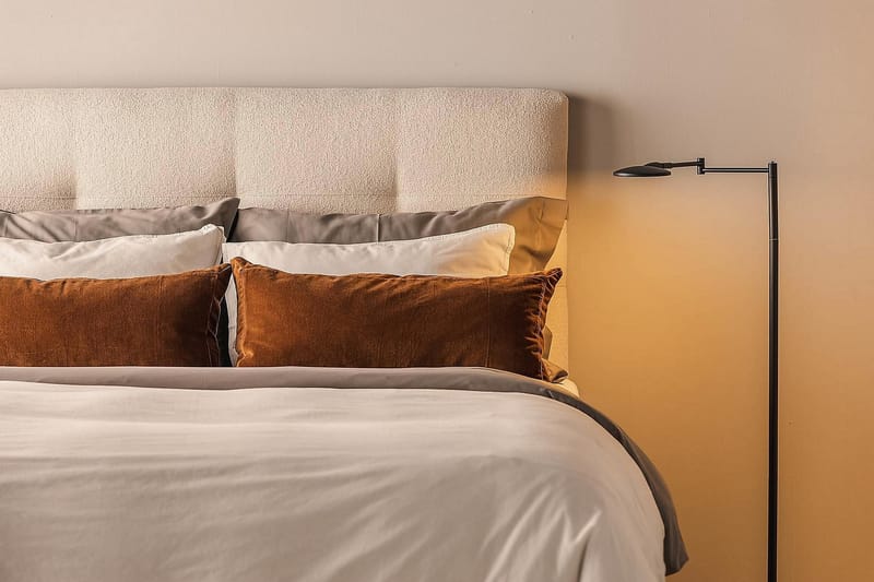KALASHI Kontinentalsäng Boucle 140x200 Ljusbeige - Möbler - Sovrum - Sängar - Komplett Sängpaket