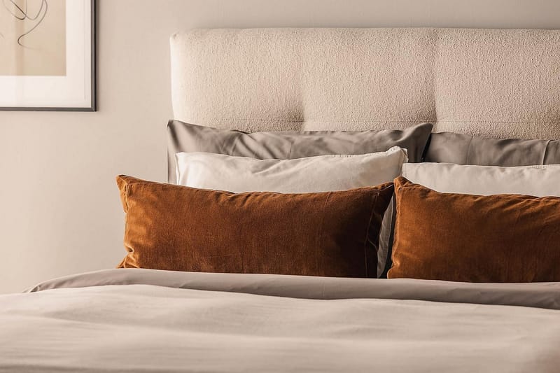 KALASHI Kontinentalsäng Boucle 140x200 Ljusbeige - Möbler - Sovrum - Sängar - Komplett Sängpaket