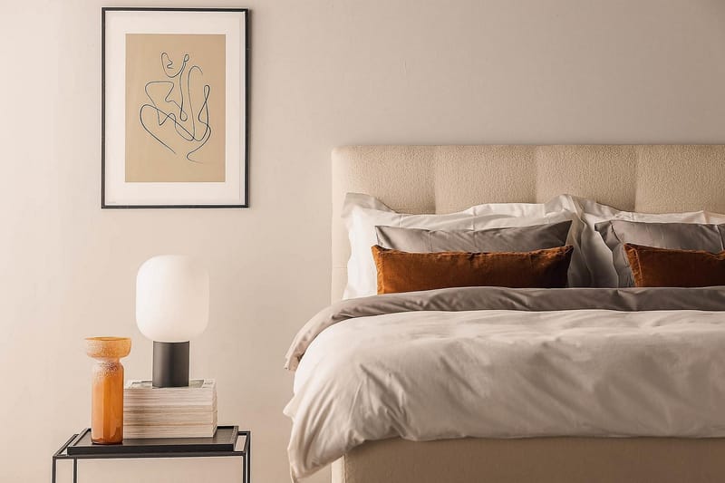 KALASHI Kontinentalsäng Boucle 160x200 Beige - Möbler - Sovrum - Sängar - Kontinentalsängar