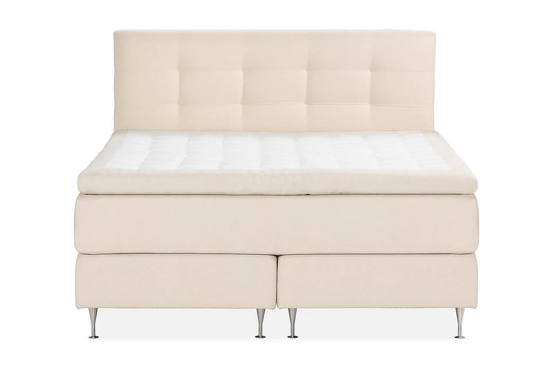 Kalashi Lyx Komplett Sängpaket Kontinentalsäng 180x200 cm med Knappad sänggavel Ljusbeige - Möbler - Sovrum - Sängar - Komplett Sängpaket