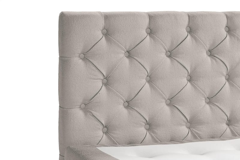 KALASHI Sängpaket Boucle 120x200 Djuphäftad gavel Grå - Möbler - Sovrum - Sängar - Komplett Sängpaket