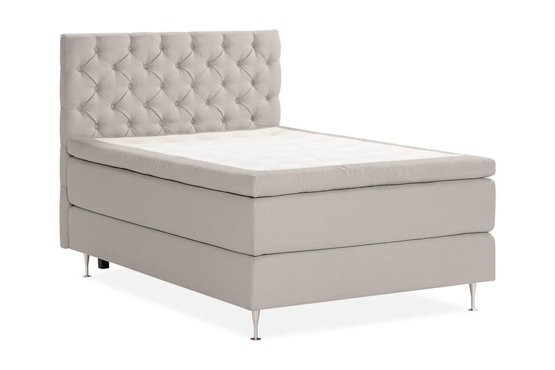 KALASHI Sängpaket Boucle 120x200 Djuphäftad gavel Grå - Möbler - Sovrum - Sängar - Komplett Sängpaket
