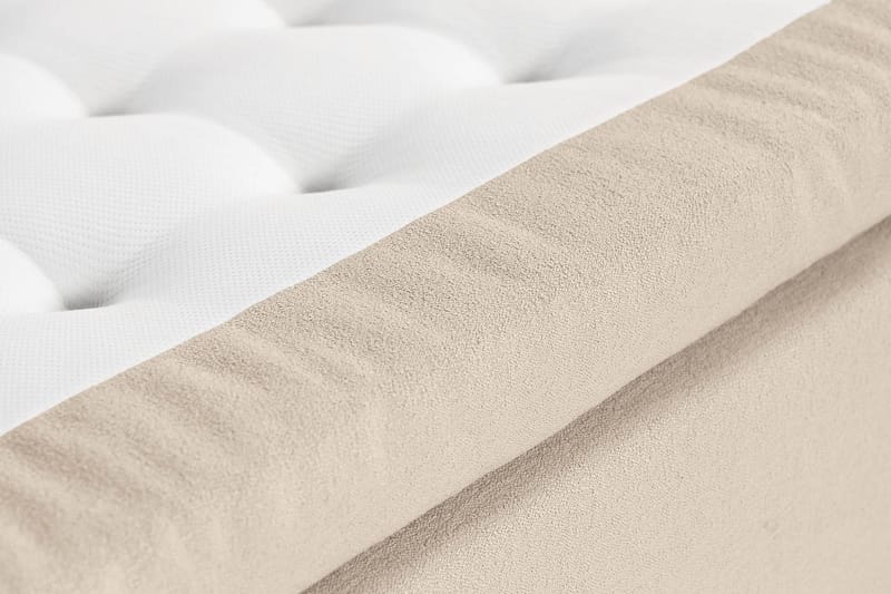 KALASHI Sängpaket Boucle 140x200 Djuphäftad gavel Beige - Möbler - Sovrum - Sängar - Komplett Sängpaket