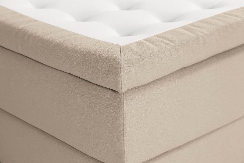 KALASHI Sängpaket Boucle 140x200 Djuphäftad gavel Beige - Möbler - Sovrum - Sängar - Komplett Sängpaket