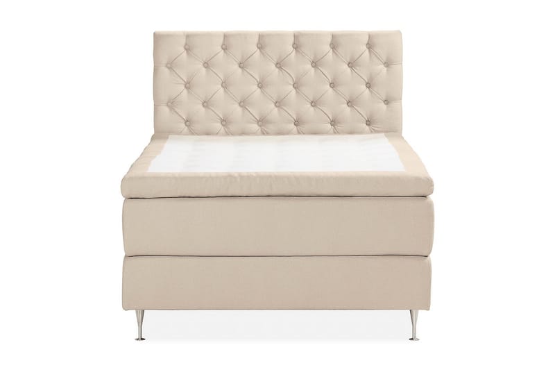 KALASHI Sängpaket Boucle 140x200 Djuphäftad gavel Beige - Möbler - Sovrum - Sängar - Komplett Sängpaket