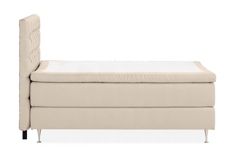 KALASHI Sängpaket Boucle 140x200 Djuphäftad gavel Beige - Möbler - Sovrum - Sängar - Komplett Sängpaket