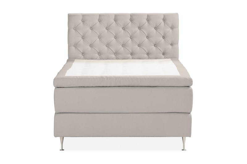 KALASHI Sängpaket Boucle 140x200 Djuphäftad gavel Grå - Möbler - Sovrum - Sängar - Komplett Sängpaket