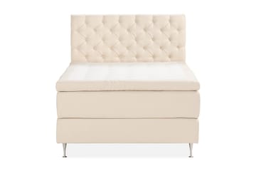 KALASHI Sängpaket Boucle 140x200 Djuphäftad gavel Ljusbeige