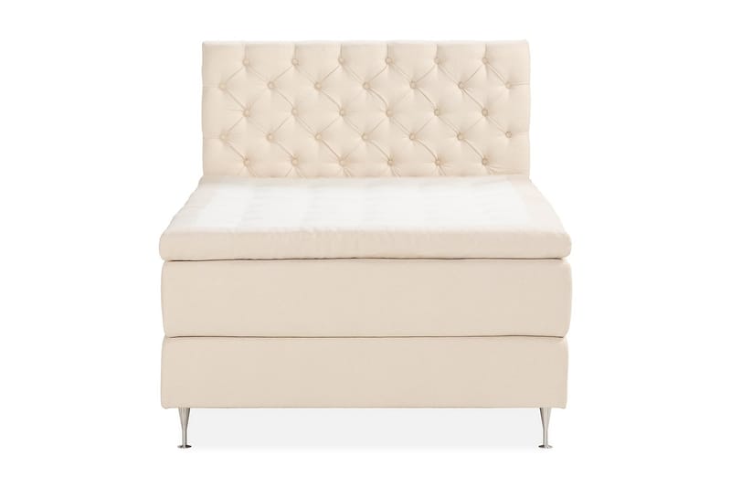 KALASHI Sängpaket Boucle 140x200 Djuphäftad gavel Ljusbeige - Möbler - Sovrum - Sängar - Komplett Sängpaket