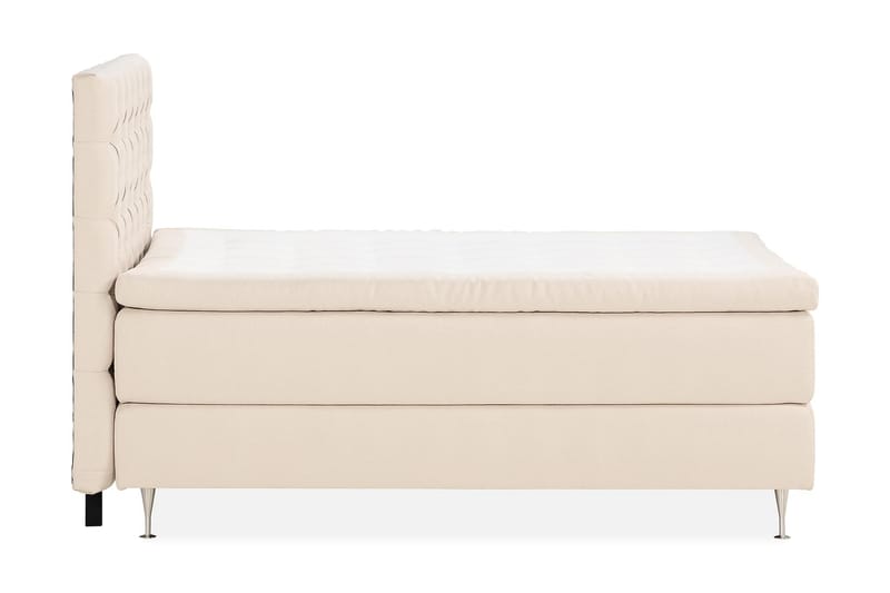 KALASHI Sängpaket Boucle 140x200 Djuphäftad gavel Ljusbeige - Möbler - Sovrum - Sängar - Komplett Sängpaket