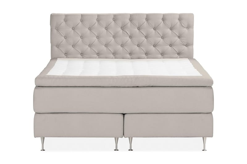 KALASHI Sängpaket Boucle 180x200 Djuphäftad gavel Grå - Möbler - Sovrum - Sängar - Komplett Sängpaket