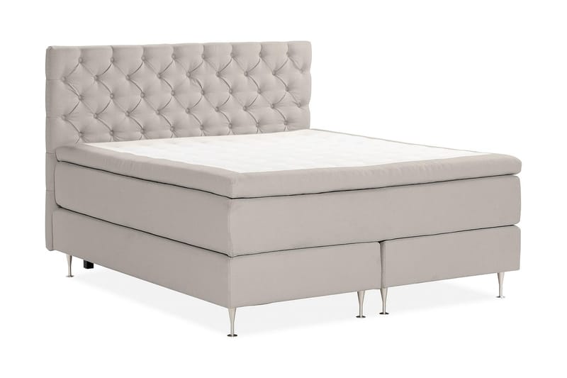 KALASHI Sängpaket Boucle 180x200 Djuphäftad gavel Grå - Möbler - Sovrum - Sängar - Komplett Sängpaket