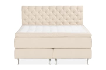 KALASHI Sängpaket Boucle 180x200 Djuphäftad gavel Ljusbeige