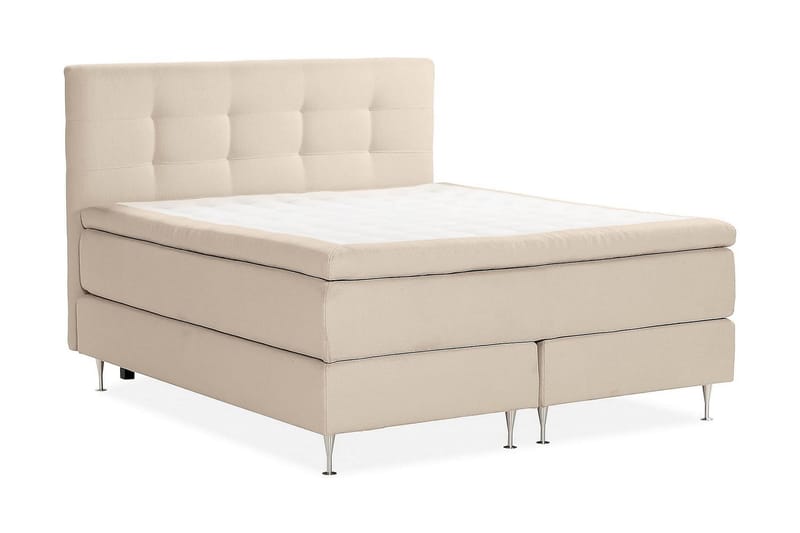 KALASHI Sängpaket Boucle 180x200 Knappad gavel Beige - Möbler - Sovrum - Sängar - Kontinentalsängar