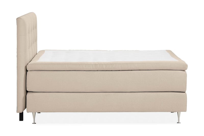 KALASHI Sängpaket Boucle 180x200 Knappad gavel Beige - Möbler - Sovrum - Sängar - Kontinentalsängar