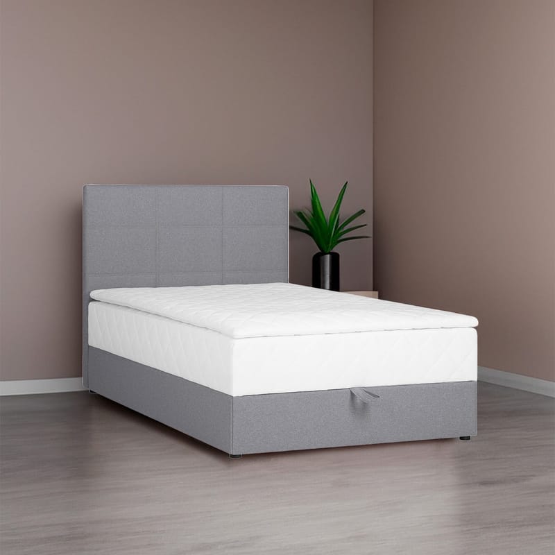 Kontinentalsäng Kalen med madrass 120x200 cm - grå - Möbler - Sovrum - Sängar - Kontinentalsängar