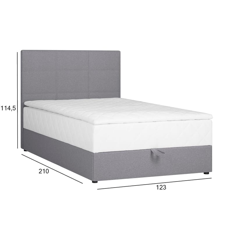 Kontinentalsäng Kalen med madrass 120x200 cm - grå - Möbler - Sovrum - Sängar - Kontinentalsängar