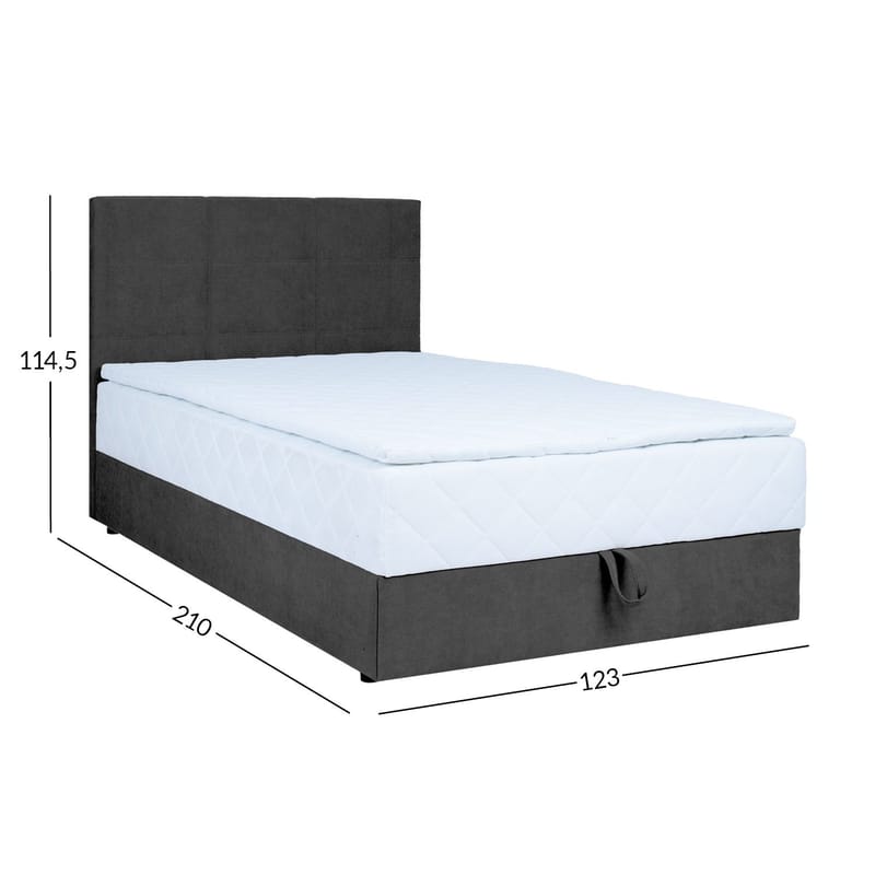 Kontinentalsäng Kalen med madrass 120x200 cm - Mörkgrå - Möbler - Sovrum - Sängar - Kontinentalsängar