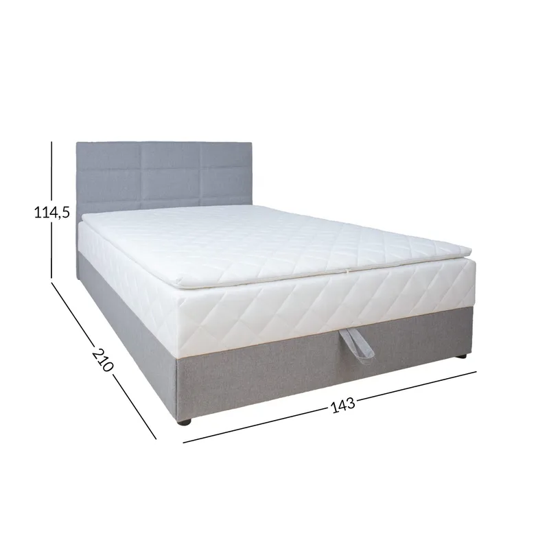 Kontinentalsäng Kalen med madrass 140x200 cm - grå - Möbler - Sovrum - Sängar - Kontinentalsängar