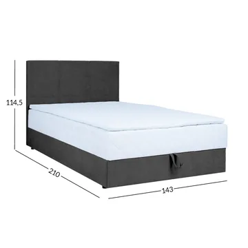 Kontinentalsäng Kalen med madrass 140x200 cm - mörkgrå - Möbler - Sovrum - Sängar - Kontinentalsängar
