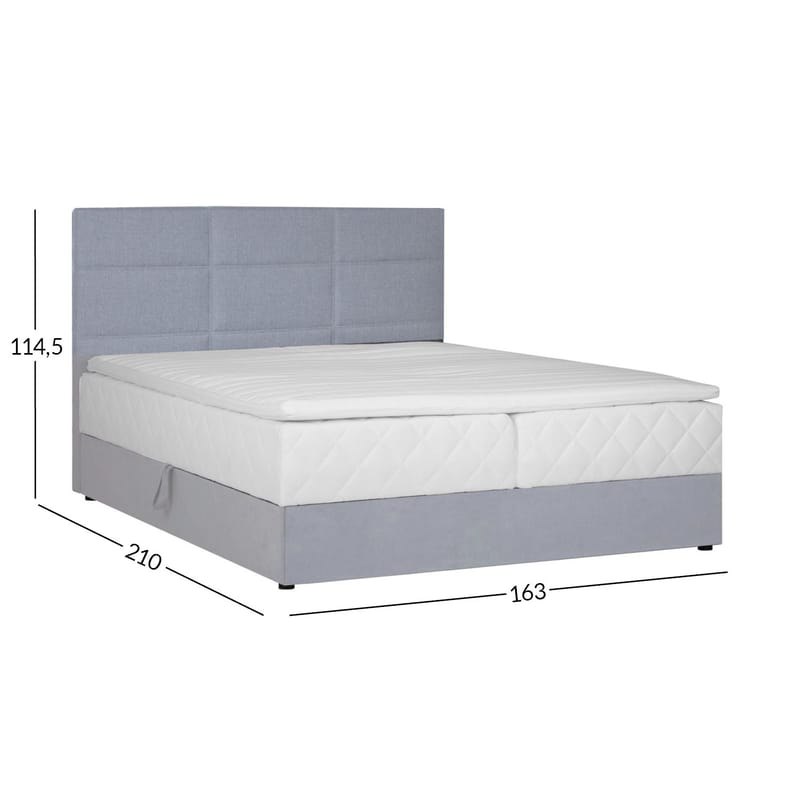 Kontinentalsäng Kalen med madrass 160x200 cm - grå - Möbler - Sovrum - Sängar - Kontinentalsängar