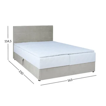 Kontinentalsäng Kalen med madrass 160x200 cm - Mörkbeige - Möbler - Sovrum - Sängar - Kontinentalsängar
