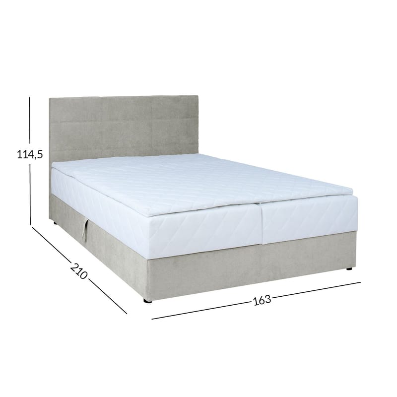 Kontinentalsäng Kalen med madrass 160x200 cm - Mörkbeige - Möbler - Sovrum - Sängar - Kontinentalsängar