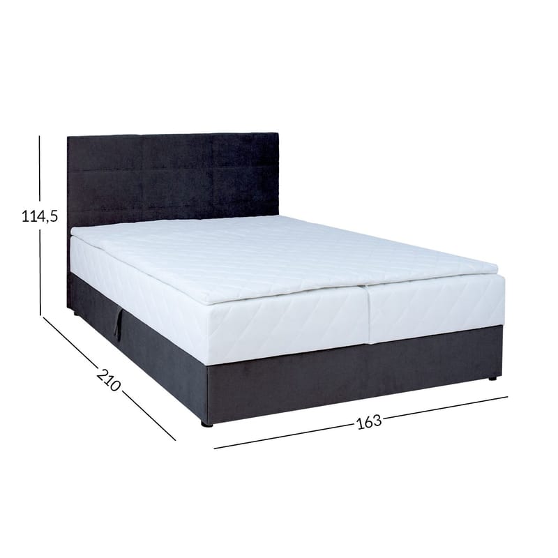 Kontinentalsäng Kalen med madrass 160x200 cm - mörkgrå - Möbler - Sovrum - Sängar - Kontinentalsängar