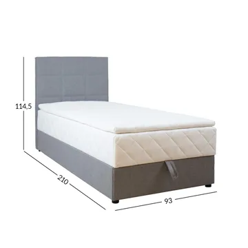 Kontinentalsäng Kalen med madrass 90x200 cm - Grå - Möbler - Sovrum - Sängar - Kontinentalsängar