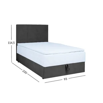 Kontinentalsäng Kalen med madrass 90x200 cm - Mörkgrå - Möbler - Sovrum - Sängar - Kontinentalsängar