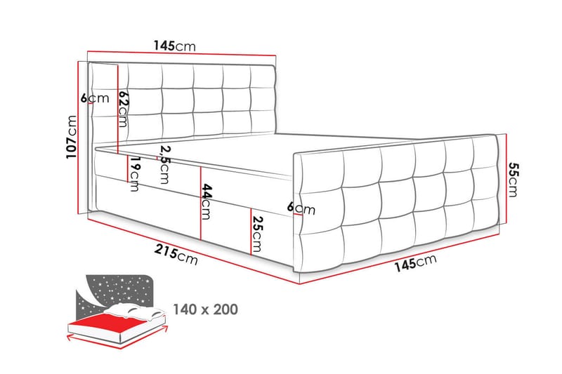 KARST Kontinentalsäng 140x210 cm - Grön - Möbler - Sovrum - Sängar - Kontinentalsängar