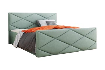 KARST Kontinentalsäng 180x200 cm med Sänggavel Grön