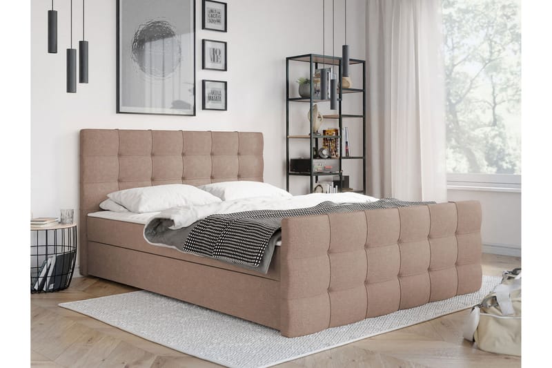 KARST Kontinentalsäng 180x210 cm - Rosa|Beige - Möbler - Sovrum - Sängar - Kontinentalsängar