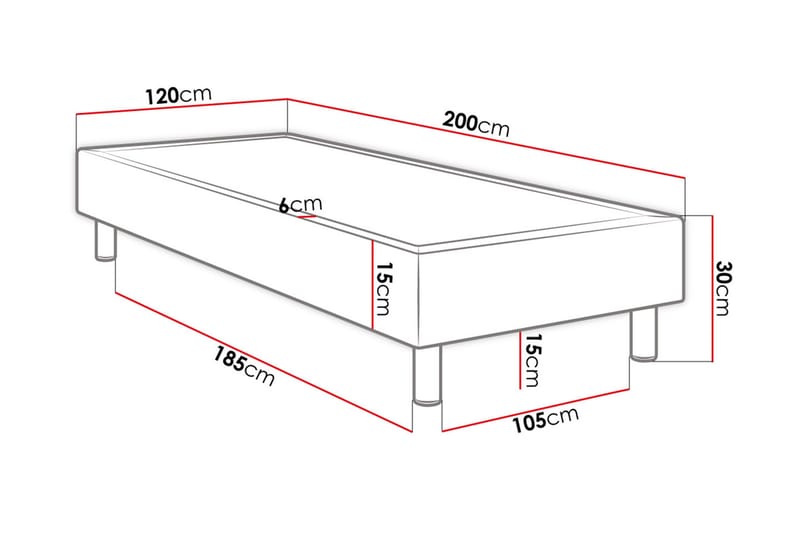 KERANZA Kontinentalsäng 120x200 cm Vit - Komplett Sängpaket - Kontinentalsängar