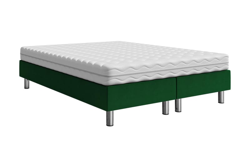 KERANZA Kontinentalsäng 160x200 cm Grön - Komplett Sängpaket - Kontinentalsängar