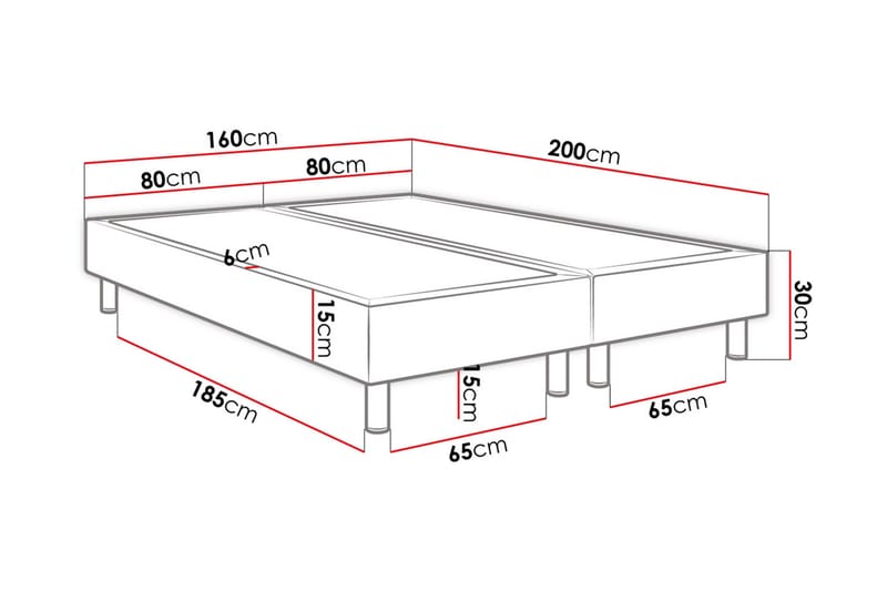 KERANZA Kontinentalsäng 160x200 cm Vit - Möbler - Sovrum - Sängar - Kontinentalsängar