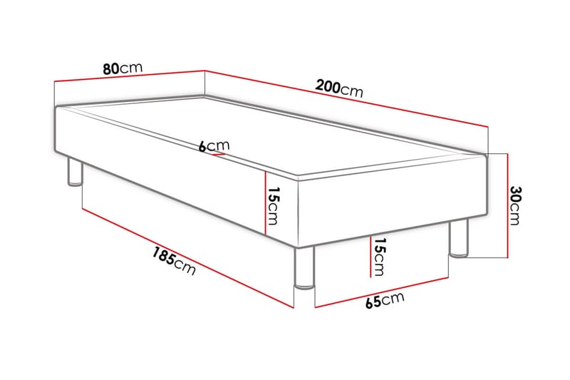 KERANZA Kontinentalsäng 80x200 cm Rosa - Komplett Sängpaket - Kontinentalsängar