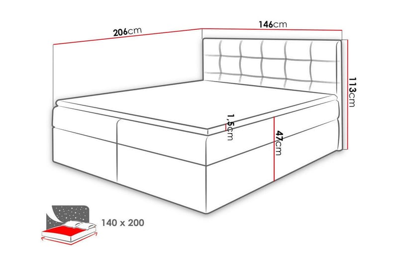 Kintore Kontinentalsäng 140x200 cm Mörkblå - Möbler - Sovrum - Sängar - Kontinentalsängar