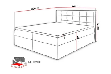 Kintore Kontinentalsäng 140x200 cm - Möbler - Sovrum - Sängar - Kontinentalsängar