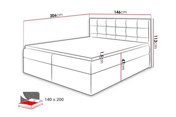 Kintore Kontinentalsäng 140x200 cm - Möbler - Sovrum - Sängar - Kontinentalsängar