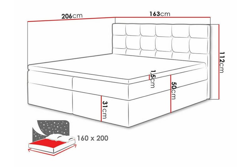 Kintore Kontinentalsäng 160x200 cm Beige - Möbler - Sovrum - Sängar - Kontinentalsängar