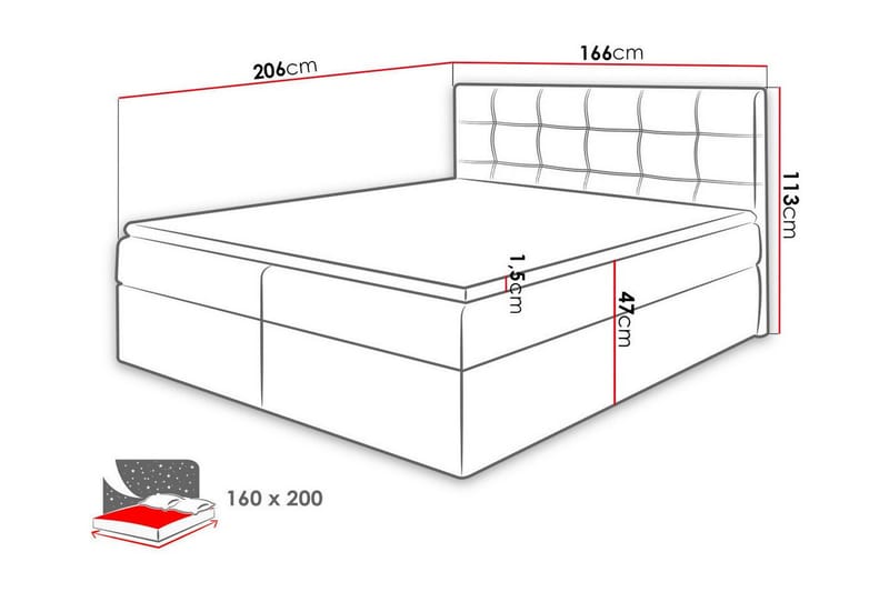 Kintore Kontinentalsäng 160x200 cm Mörkblå - Kontinentalsängar