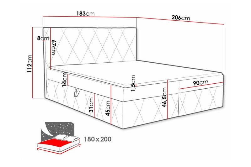 Kintore Kontinentalsäng 180x200 cm - Möbler - Sovrum - Sängar - Kontinentalsängar