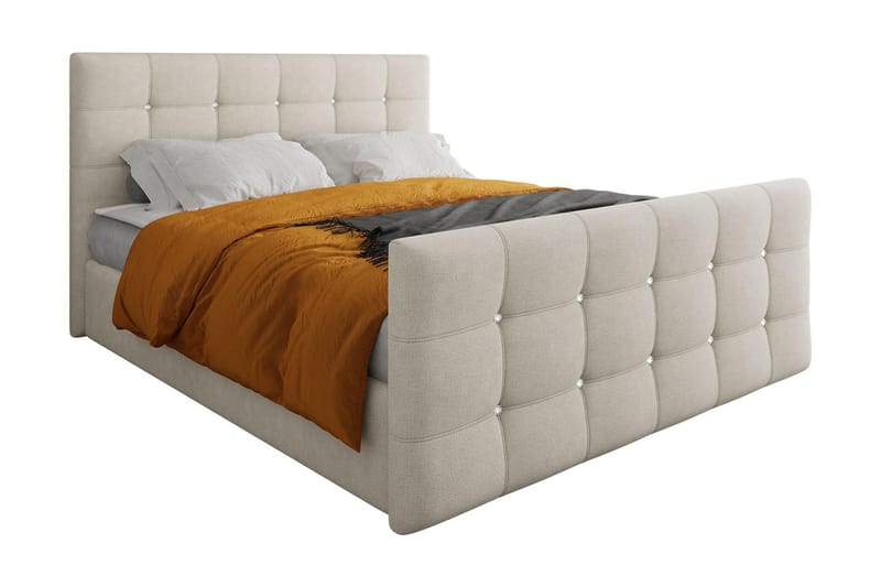 Kleos Kontinentalsäng 140x200cm med Sänggavel  Beige  Be - Beige - Möbler - Sovrum - Sängar - Kontinentalsängar