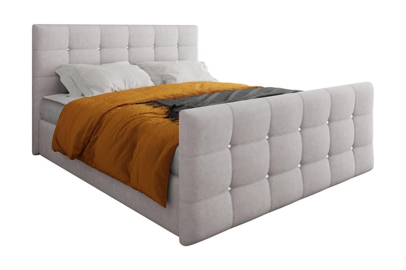 Kleos Kontinentalsäng 140x200cm med Sänggavel - Ljusgrå - Möbler - Sovrum - Sängar - Kontinentalsängar